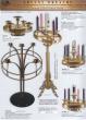  High Polish Finish Bronze Adjustable Paschal Candle Stand Only: 5115 Style - 54" Ht 